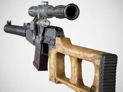 VSS Vintorez Gameready Low-poly 3D model