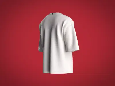 Mens basic oversized t-shirt with train graphic 3D model