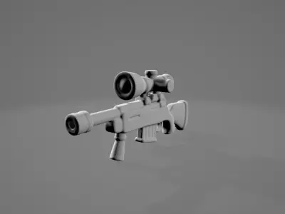Stylized Sniper Rifle Fortnite Style 3D Model 3D model