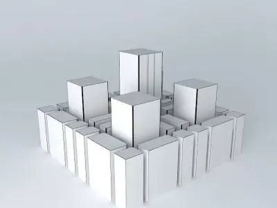 Cityscape 2 block of bricks 3D model