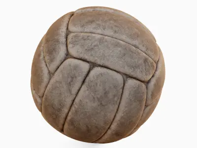 Old Leather Volleyball Ball 05 3D model