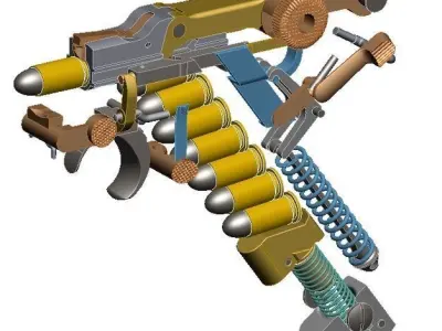 Pistola P08  Luger Low-poly 3D model