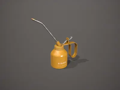Yellow Oil Can Low-poly 3D model
