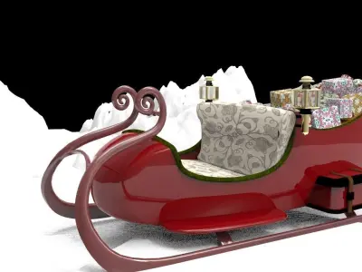Santa Sleigh Free 3D model buy