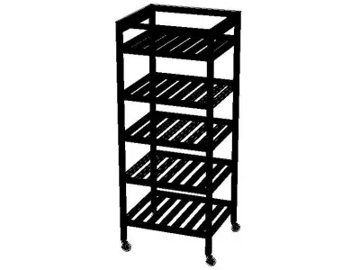 Aluminum Mobile Utility Rack 3D model