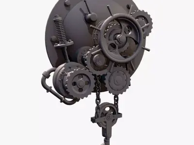 Mounted Chain Lift with Hook M1 3D model