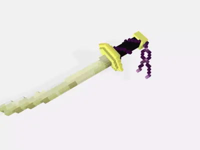Voxel Purple Sword Low-poly 3D model