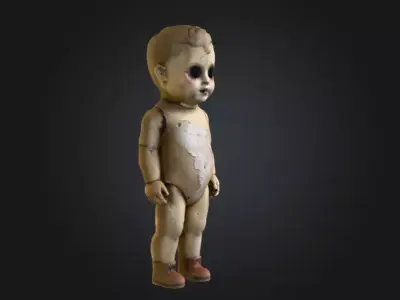 Eerie Vintage Doll Low-poly 3D model