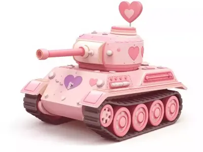 Stylized Valentine Vehicles Mini Collection 3D Pack