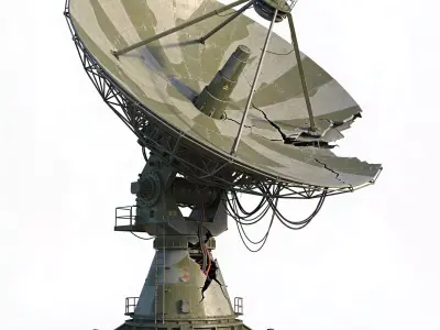 Abandoned High Tech Military Radar Dish 3D Model Low-poly 3D model