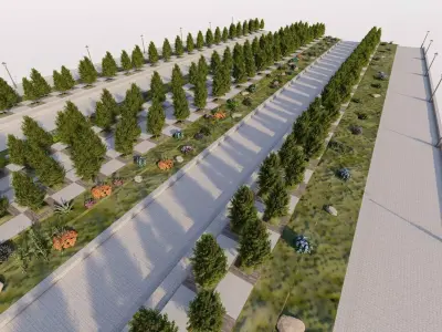 park-public bolvar-Private Landscape 3D model