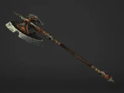 Great Spear Head Battleaxe Low-poly 3D model