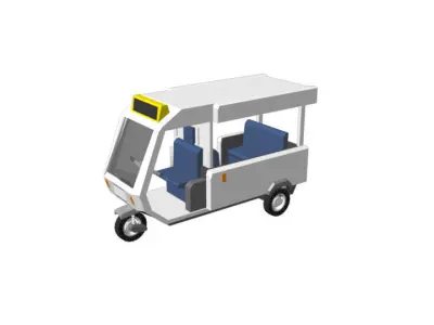 Tricycle Rickshaw Tuktuk  4 SEATS Low-poly 3D model