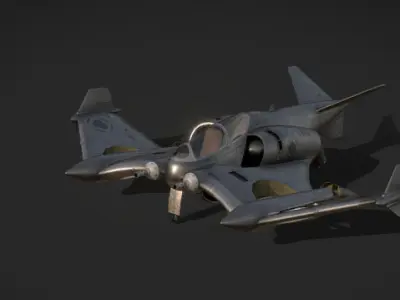 Futuristic Twin-Fuselage Stealth Aircraft 3D Model  Low-poly 3D model