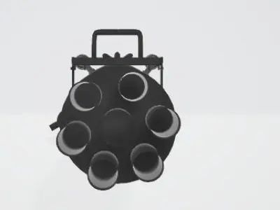 Minigun 3D stage light Low-poly 3D model