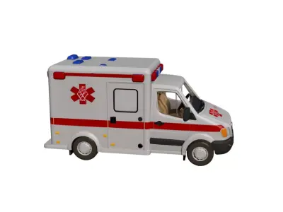 Modern Generic Ambulance Emergency Medical Response Vehicle 03 3D model