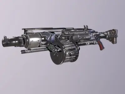 Machinegun Low-poly 3D model