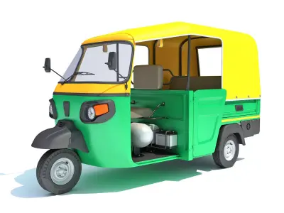 3 Wheeler Taxi Tuk Tuk 3D model