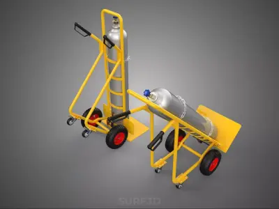 GAS BOTTLE CYLINDER TANK HAND TRUCK TROLLEY DOLLY BARROW CART 3D model