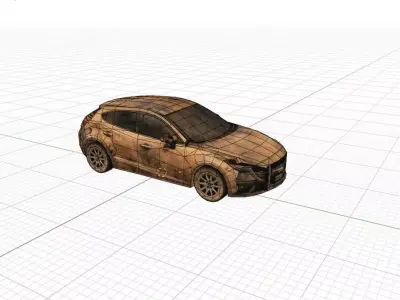 Low Poly 3D Hatchback CaR Low-poly 3D model
