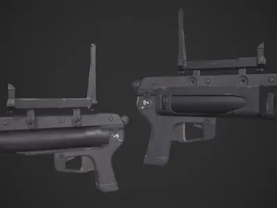 Heckler And Koch XM Grenade Launcher Low-poly 3D model