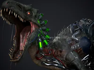 Ultra Indoreptor dinosaur Low-poly 3D model