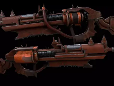 Post-Apocalyptic Gun Low-poly 3D model