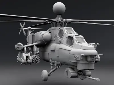 Mi28NM Night Hunter scale model  3D print model