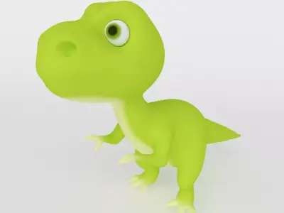 Dinosaur  Cute cartoon character  Low-poly 3D model