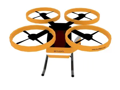 3d drone model with two propellers flying in air 3D print model