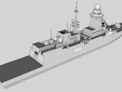 FFG Bergamini FREMM class Low-poly 3D model