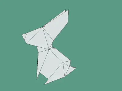 Origami Rabbit Low-poly 3D model