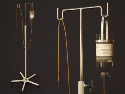 Hospital Drip Stand - PBR Game Ready Low-poly 3D model