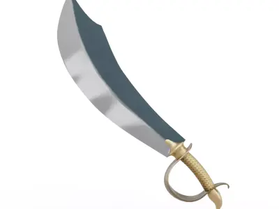 Sabre Pirate Sword Low-poly 3D model