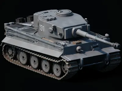 Panzerkampfwagen VI Tiger tank Low-poly 3D model