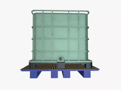 Water Tank Low-poly 3D model 3