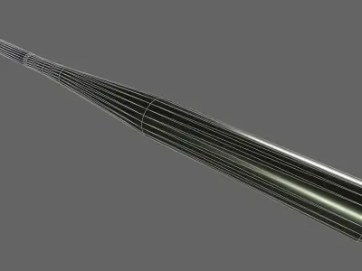 PBR Baseball Bat Green Low-poly 3D model