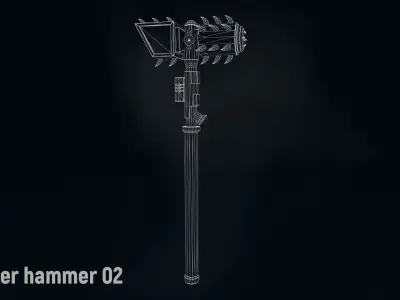 AC thunder hammer 02 Low-poly 3D model