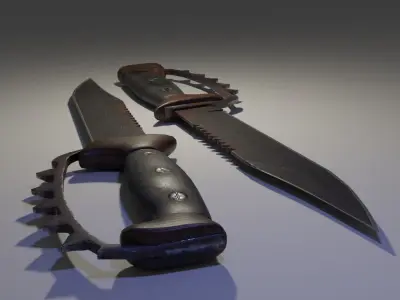 Combat Knife Low-poly 3D model 27