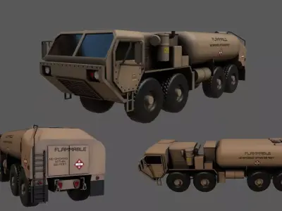 military truck oshkosh m978a4 3d model Low-poly 3D model