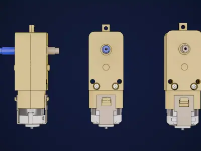 DC Geared Motor Low-poly 3D model