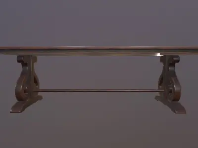 Table Game Ready Low poly 3D Model ornate Low-poly 3D model