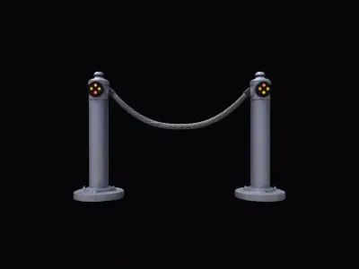 3d High Render Cable Barrier Service For Public Place 3D model purchase