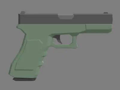 Low poly Glock 17 3D model