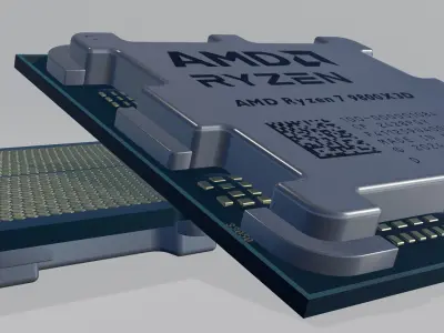 AMD Ryzen 7 9800X3D Realistic PBR 3D Model  3D model