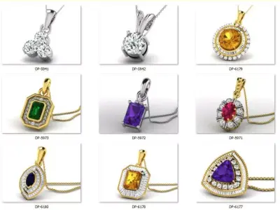 pendant15 cad files colour stone part 01  3D print model