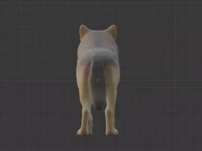 Wolf Miniature Low-poly 3D model