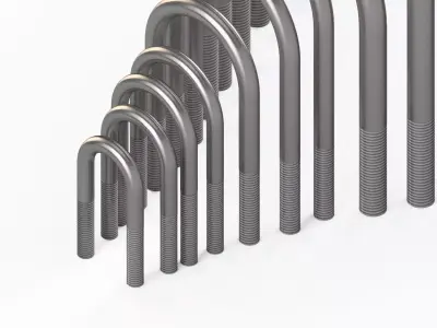 STEEL U PIPE CONNECTIONS-DIN3570 3D model
