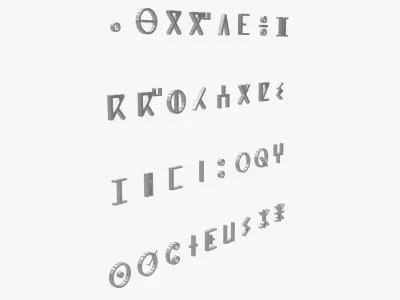 Metal Tifinagh Alphabet 3D model