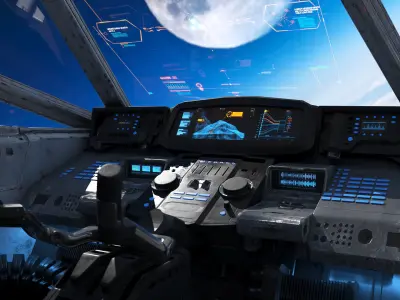 Spaceship Cockpit v3 3D model